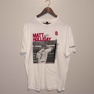 Matt Holliday Cardinals T-Shirt Mens XL White Hall of Fame 2022 Graphic